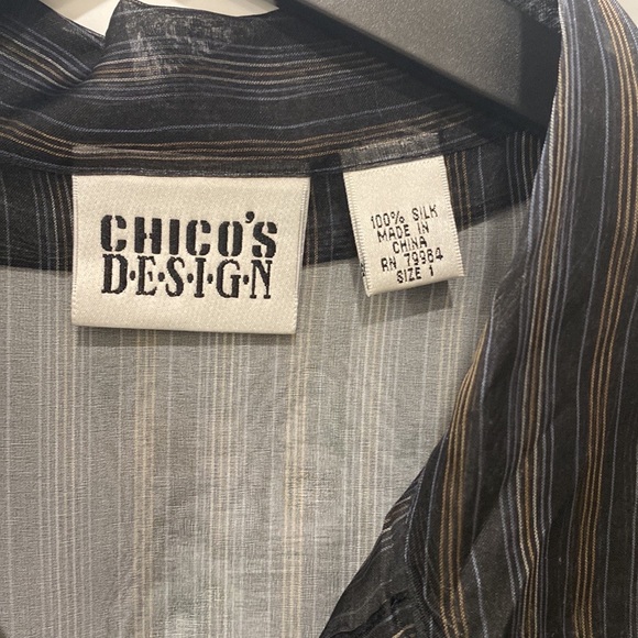 **NWOT ** Chicos Blouse 100% Silk Organza - Picture 8 of 15